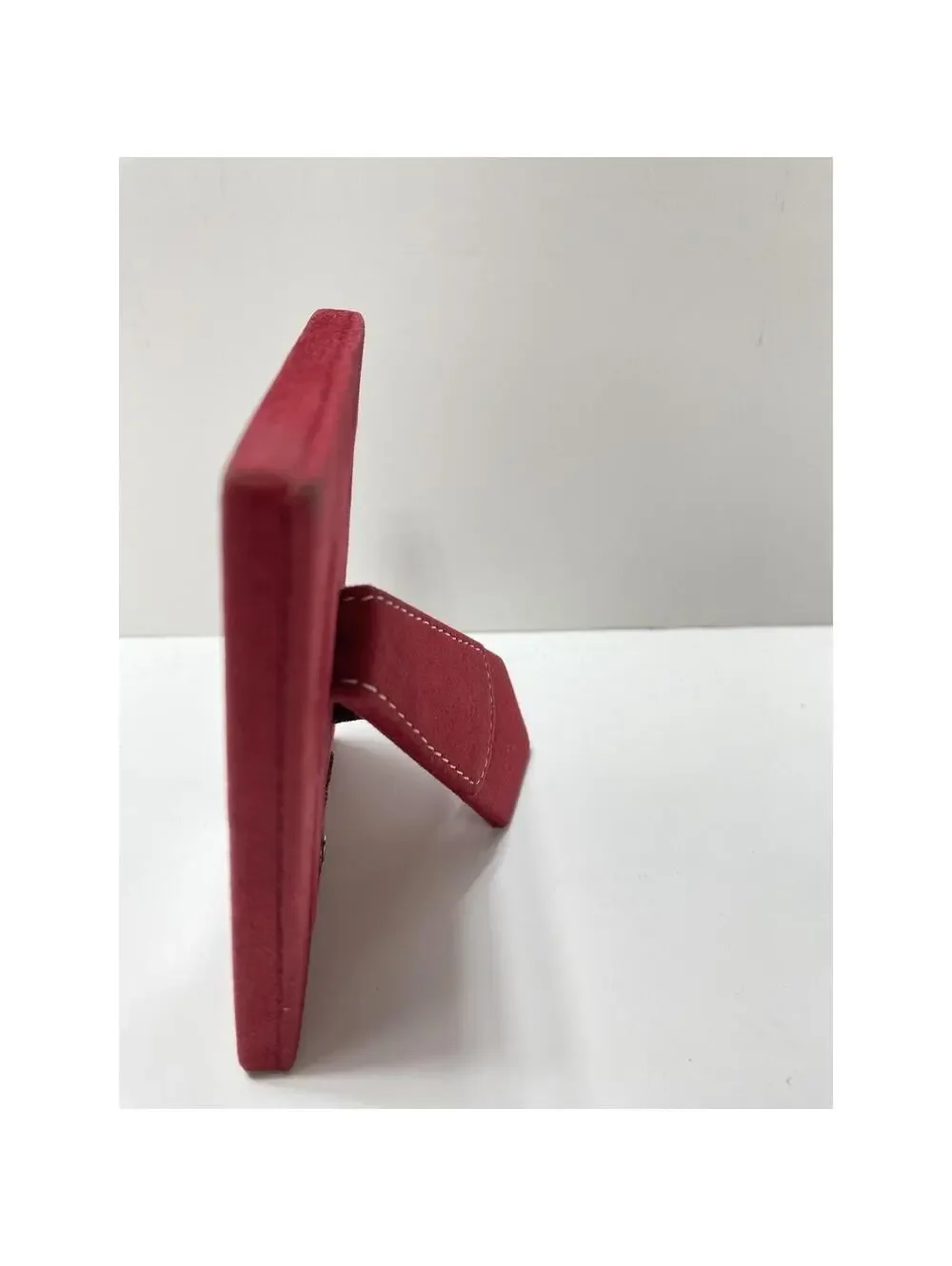 Small Red Photo Frame Felt Material Stich Border, 4in x 3in, SACCHU Brand New!